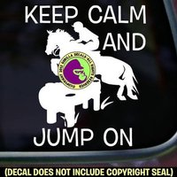 Keep Calm Jump Cross Country - Reiter Springen 3 Tage Vielseitigkeit Vinyl Aufkleber von GorillaDecals