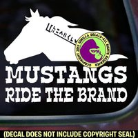 Mustangs Head Ride The Brand Mustang Pferd Wild Horses Rider Vinyl Aufkleber von GorillaDecals