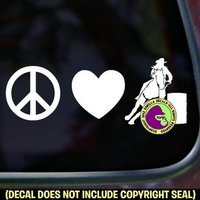 Peace Love Barrel Racing Racer Horse Rider Rodeo Vinyl Aufkleber von GorillaDecals