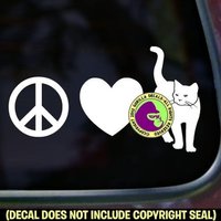 Peace Love Cat Feline Kitty Haustier Vinyl Aufkleber von GorillaDecals