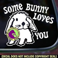 Some Bunny Liebt Dich Lustige Süße Kaninchen Haustier Vinyl Aufkleber von GorillaDecals