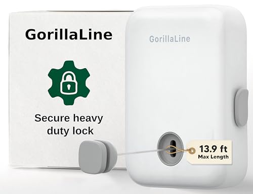 GorillaLine - Einziehbare Wäscheleine für drinnen und draußen, robuste Wäscheleine zum Trocknen von Wäscheleine, wandmontierter Wäscheständer, ausziehbares Aufhängen | Verriegelung, um Durchhängen zu von GorillaLine