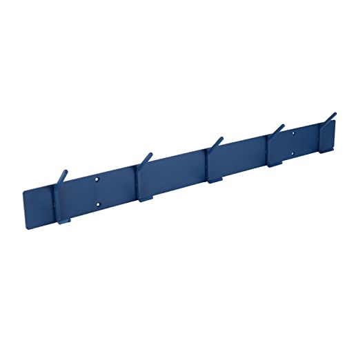 Gorillz Mystiek Large Five Garderobenleiste blau (5,3 x 75 x 10,4 cm) I Stilvolle Wandgarderobe aus robustem Stahl mit 5 Doppel-Garderobenhaken I Kompakte & platzsparende Garderobenhakenleiste von Gorillz