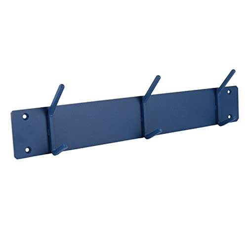 Gorillz Mystiek Small Three Garderobenleiste blau (5,3 x 43 x 10,4 cm) I Stilvolle Wandgarderobe aus robustem Stahl mit 3 Doppel-Garderobenhaken I Kompakte & platzsparende Garderobenhakenleiste von Gorillz