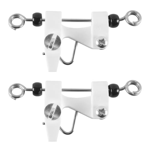 Gorise 2 PCS Outrigger Release Clips Downrigger Release Clips mit Einstellbarer Spannung für Trolling Offshore Angeln Zubehör Weiß von Gorise