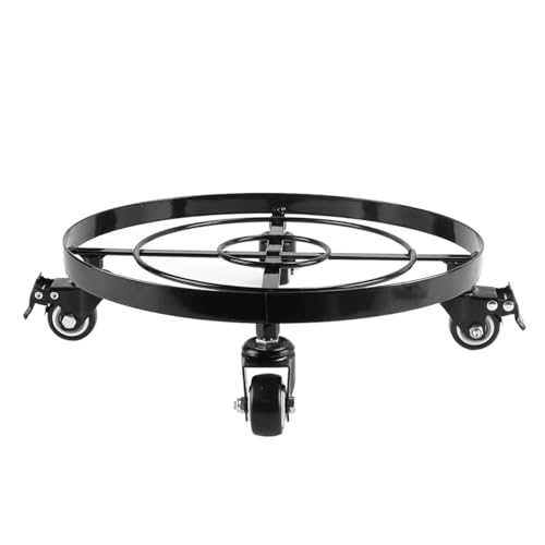 Gorise Blumentopfständer aus Metall mit Rädern, rollender Pflanzkübelsockel für die Außenterrasse, 32 cm, rund, robuster Blumentopfhalter mit Bremse von Gorise