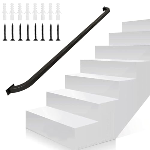 Gorssen 120cm Handlauf for Treppen Schritt, Indoor- und Outdoor-Treppengeländer Treppengeländer Handlauf Support Kit, Metal Schmiedeeisen ältere Kinder Sicherheit Treppe Schienen von Gorssen