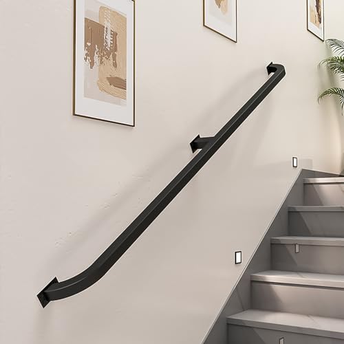 Gorssen 210cm Handlauf for Treppen, Industrieschmiedeeisen Rohr Banister Treppengeländer Innen und Außen, Matte Metal Treppe Treppengeländer von Gorssen