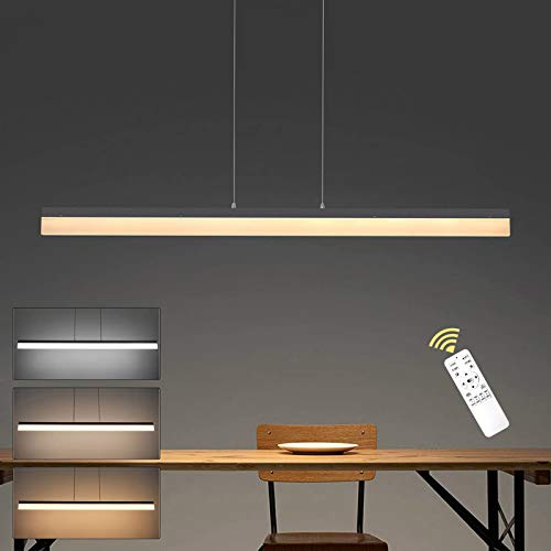 Gorssen 24W LED Pendelleuchte esstisch Modern LED Hängeleuchte Dimmbar Hängelampe mit Fernbedienung,Schwarz Kronleuchter Höehenverstellbar 150cm,Esstischlampe Design,für Wohnzimmer Küche Büro von Gorssen