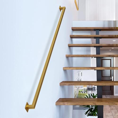 Gorssen 270cm Handlauf für Treppen Innen Aussen Haltegriffe Rohrförmiges Handfußgeländer Sicherheitsgeländer Türgriff Treppengeländer Halter mit Halterungen - Komplettset - Metall Eisen von Gorssen