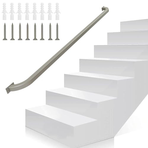 Gorssen 60cm Handlauf für Treppen Innen Aussen Haltegriffe Rohrförmiges Handfußgeländer Sicherheitsgeländer Türgriff Treppengeländer Halter mit Halterungen - Komplettset von Gorssen