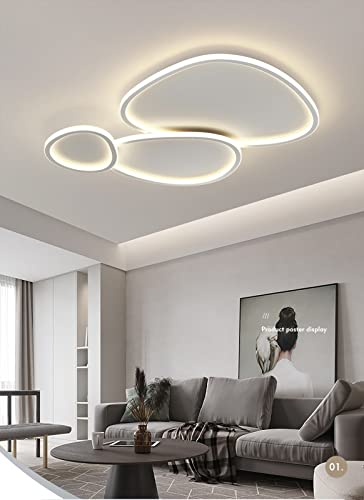 Gorssen Deckenlampe LED Deckenleuchte dimmbar mit Fernbedienung 75W Weiße Wohnzimmerlampe aus Aluminium Modern-Design für Schlafzimmer Esszimmer Wohnzimmer Arbeitszimmer Flur Büro von Gorssen