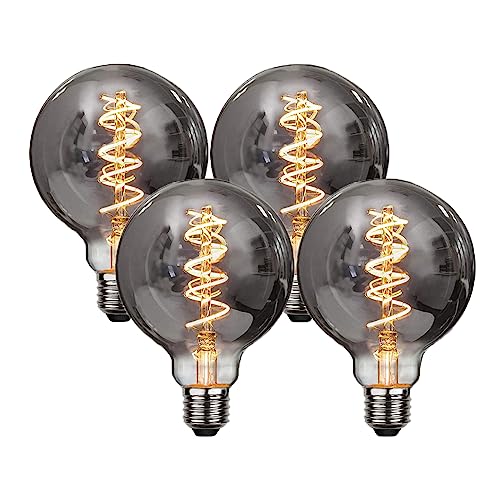 Gorssen Edison Vintage Glühbirne, G95 E27 4W LED Glühbirne Vintage Antike Glühbirne, Warmweiß (2700K), Ideal für Nostalgie und Retro Beleuchtung im Haus Café Bar usw - 4 Stück von Gorssen