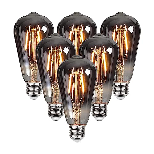 Gorssen Edison Vintage Glühbirne,ST64 E27 4W LED Glühbirne Vintage Antike Glühbirne, Warmweiß (2700K), Ideal für Nostalgie und Retro Beleuchtung im Haus Café Bar usw - 6 Stück von Gorssen