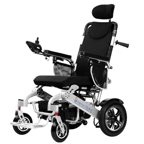 Gorssen Elektrorollstuhl Faltbarer Leichter Deluxe Power Mobility Aid Rollstuhl 300W-Motor mit Li-Ion Battery 24V 13Ah, Elektrischer Rollstuhl Faltbar für ältere und behinderte Menschen von Gorssen