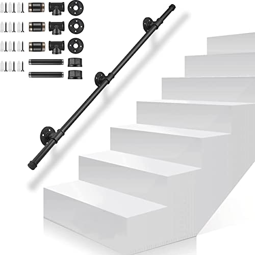 Gorssen Handläufe Für Treppen, 150cm Handlauf Edelstahl Geländer Treppe Rutschfester Innen Außen, Industriegriff Handlauf für Treppensteigen Wandgeländer Handlauf-Stützsatz für ältere, Kinder von Gorssen