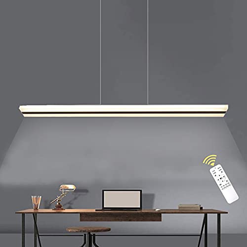 Gorssen LED Pendelleuchte esstisch 40W Dimmbar mit Fernbedienung Pendellampe Büro höhenverstellbar Hängeleuchte aus Acryl Panelleuchte für Hängelampe Arbeitszimmer, Wohnzimmer Kronleuchte von Gorssen
