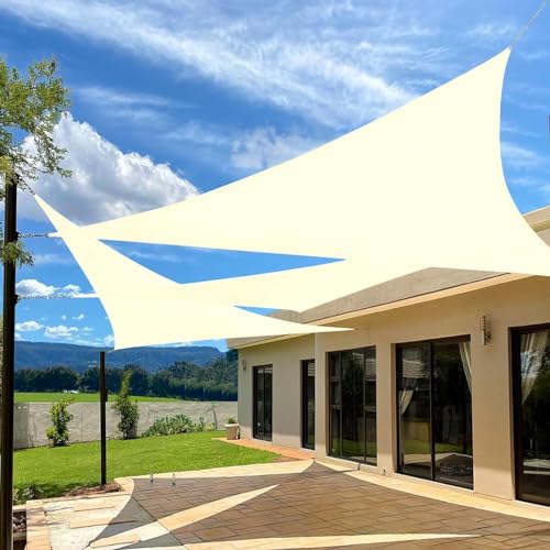 Gorssen Sonnensegel Wasserdicht 2x2x2m Dreieckig PES Polyester, Sonnenschutz 95% UV Schutz Windschutz Reißfest Wetterfest, für Balkon Garten, mit Ösen und Befestigungsseile von Gorssen