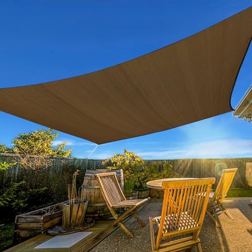 Gorssen Sonnensegel Wasserdicht 2x5m Rechteck PES Polyester Sonnenschutz Windschutz Balkon Terrasse 95% UV-Schut,für Balkon Garten von Gorssen
