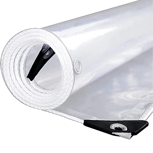 Gorssen Transparente Plane Mit Ösen,Abdeckplane Mit ösen,Plane Transparent aus 420g/m² PVC Material,Wetterfeste Plane zum Regenschutz Faltbar,für Gartenmöbel Pflanzen Gewächshaus-1.1 m||3.0 m von Gorssen