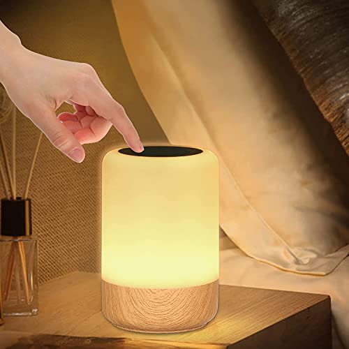Görvitor Nachttischlampe Touch Dimmbar USB Aufladbar mit 8 Farbwechsel and 3 Modi, Nachtlicht Kinder mit Timer and Memory Funktion, Led Tischlampe Kabellos Akku für Baby Deko Schlafzimmer Camping von Görvitor