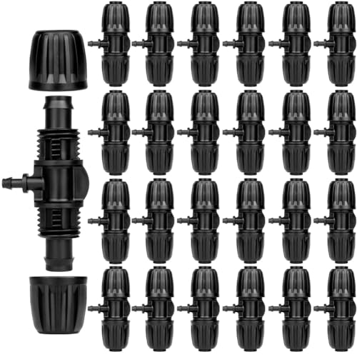 Gosera 1/2 Bis 1/4 Tropfbewässerungsarmaturen, 25er-Packung T-Stück mit Widerhaken, 1/2-Tropfbewässerungsschlauch auf 1/4-Bewässerungsrohrverschraubung Gosera 1/2 Bis 1/4 Tropfbewässerungsarmaturen, 25er-Packung T-Stück mit Widerhaken, 1/2-Tropfbewässerungsschlauch auf 1/4-Bewässerungsrohrverschraubung von Gosera