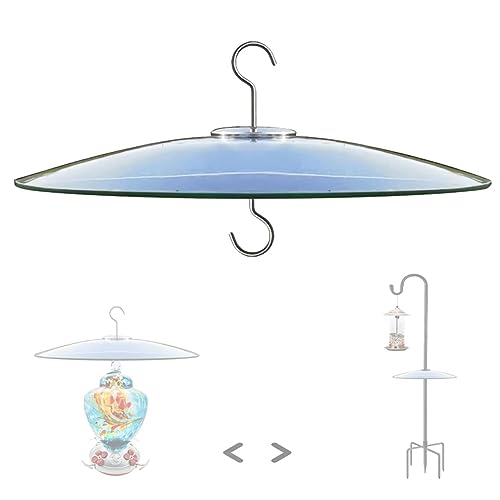 Gosera 1 Stück Glas-Eichhörnchen-Abschreckung für Vogelfutterstellen Pole - Schäferhaken/Post-Aufhängung - Transparentes Großes Wetter von Gosera