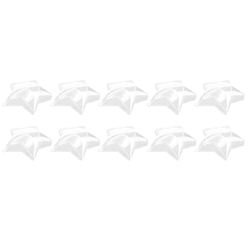 Gosera 10 SäTze 80Mm DIY FüLlbar BäLle Klare Plastik Ornamente BäLle Weihnachts Baugruppe Ornament Flitter Party Waren (Stern Form) von Gosera