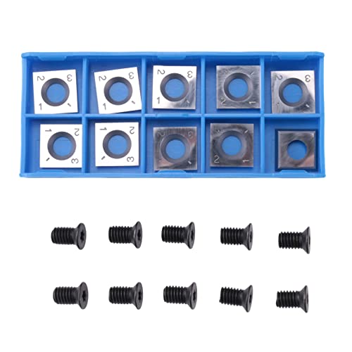 Gosera 10 StüCke 14Mm Quadratischer Gerader Hart Metall FräSer Einsatz mit 10 StüCke M610Mm Schrauben für Bearbeitungs Spiral- / Spiral FräSen Kopf Gosera 10 StüCke 14Mm Quadratischer Gerader Hart Metall FräSer Einsatz mit 10 StüCke M610Mm Schrauben für Bearbeitungs Spiral- / Spiral FräSen Kopf von Gosera