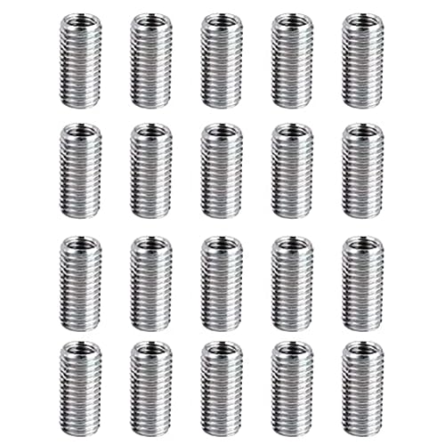 Gosera 20 Stück Gewindereduziermuttern, Schraubenhülse, Bolzen, Konvertierungsmuttern, Gewindereduzierer, Adapter, M8-Außengewinde auf M6-Innengewinde von Gosera