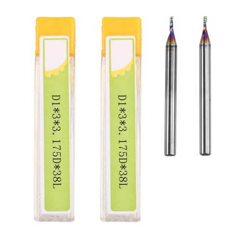 Gosera 2PCS D1x3x3.175Dx38L Einfachschneide-Schaftfräser Aus Massivem Wolframkarbidlegierungsende mit Beschichtung für Aluminium Gosera 2PCS D1x3x3.175Dx38L Einfachschneide-Schaftfräser Aus Massivem Wolframkarbidlegierungsende mit Beschichtung für Aluminium von Gosera