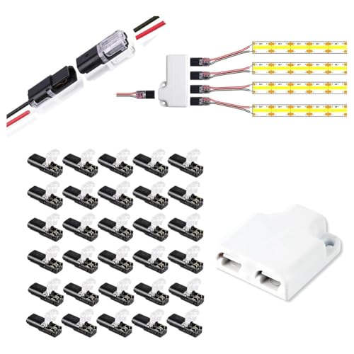 Gosera 30er-Pack Doppeldraht-Steckverbinder, Steckbare 2/3/4-Polige 2-Wege-LED-Kabelverbinder, Niederspannungs-Kabelverbinder, Einfache Installation, Einfach zu Verwenden Gosera 30er-Pack Doppeldraht-Steckverbinder, Steckbare 2/3/4-Polige 2-Wege-LED-Kabelverbinder, Niederspannungs-Kabelverbinder, Einfache Installation, Einfach zu Verwenden von Gosera