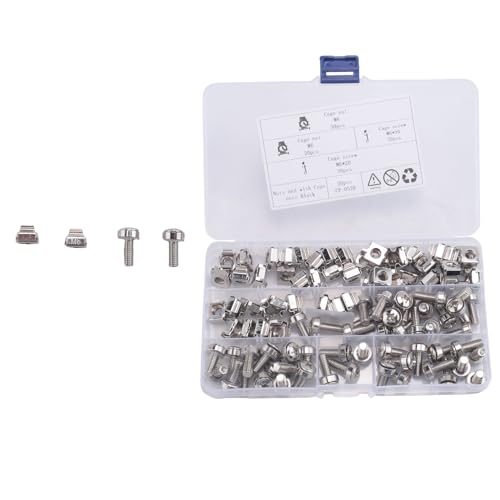 Gosera 50 SäTze M6 Vierkant Loch Hardware KäFig Muttern & Befestigung Schrauben Unterlegscheiben für Server Rack und GehäUse (M6 X 20 Mm) (Schraube + Unterlegscheibe + KäFig Mutter) von Gosera
