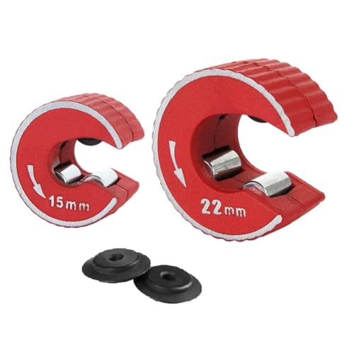 Gosera Kupferrohrschneider, Satz mit Ratschengriffen 15 mm und 22 Mm, Drehrohr-, 2-Teiliges Zusatzklingenset Gosera Kupferrohrschneider, Satz mit Ratschengriffen 15 mm und 22 Mm, Drehrohr-, 2-Teiliges Zusatzklingenset von Gosera