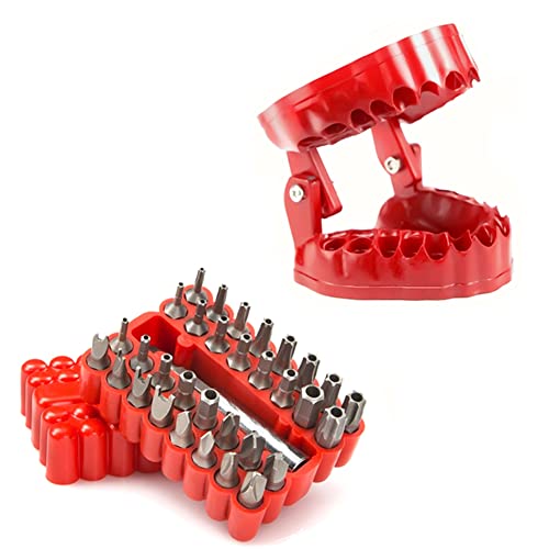 Gosera Prothesen-Schraubendreher-Bit-Organizer-Halter mit Magnetfuß, Bohrer-Bit-Halter mit 32-Teiligen Bits und 1 VerläNgerungsbuchse von Gosera