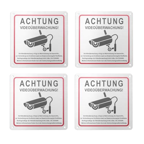 Gosera Schild "Videoüberwachung - Privateigentum", 15 X 15 Cm, Metall, Warnschild "Videoüberwachung", 4er-Pack Gosera Schild "Videoüberwachung - Privateigentum", 15 X 15 Cm, Metall, Warnschild "Videoüberwachung", 4er-Pack von Gosera