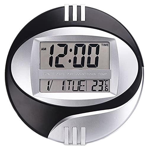 Gosera Temperatur Anzeige Digitale Wand Elektronische Uhr LCD Moderne Kalender LED Halterung Uhr Stummschaltung des Haus BüRo Dekoration Schwarz Gosera Temperatur Anzeige Digitale Wand Elektronische Uhr LCD Moderne Kalender LED Halterung Uhr Stummschaltung des Haus BüRo Dekoration Schwarz von Gosera