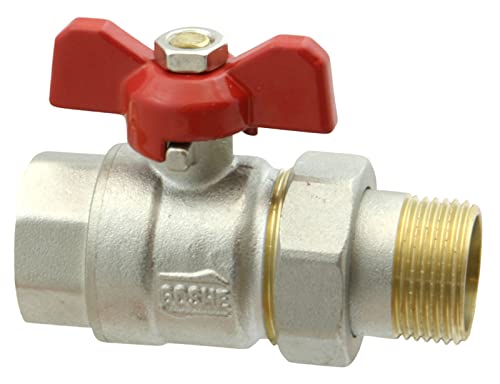 GOSHE Premium-Kugelhahn mit Schraubanschluss, Messing, 3/4"-Gewinde, Wasser- und Heizungsinstallation, dicht schließend, Stahlgriff mit PVC-Beschichtung, Innen-/Außengewinde, einfache Installation GOSHE Premium-Kugelhahn mit Schraubanschluss, Messing, 3/4"-Gewinde, Wasser- und Heizungsinstallation, dicht schließend, Stahlgriff mit PVC-Beschichtung, Innen-/Außengewinde, einfache Installation von GOSHE