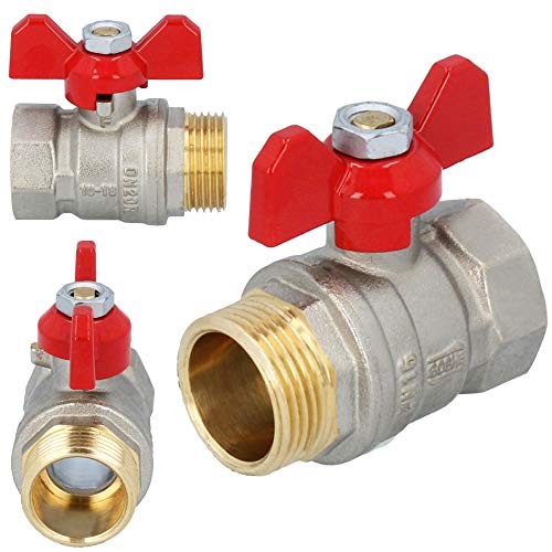 GOSHE Standard-Kugelhahn mit Flügelgriff, Messing, 1/2"-Gewinde, Wasser- und Heizungsinstallation, dicht schließend, Stahlgriff mit PVC-Beschichtung, Innen-/Außengewinde, einfache Installation GOSHE Standard-Kugelhahn mit Flügelgriff, Messing, 1/2"-Gewinde, Wasser- und Heizungsinstallation, dicht schließend, Stahlgriff mit PVC-Beschichtung, Innen-/Außengewinde, einfache Installation von GOSHE