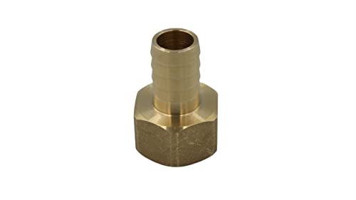 Schlauchtülle Messing 1/2 Zoll Innengewinde 9mm Schlauchanschluss Anschlussstück Schlauchstutzen Fitting (1/2"x9mm) von Goshe