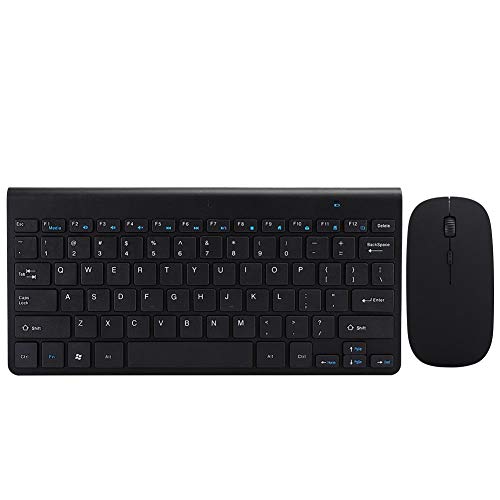 Goshyda 2.4G Wireless-Tastatur + Maus-Set, Ultra-dünnes ergonomisches -Design Komfortable Tastatur für Zuhause, Büro, Unternehmen(Schwarz) von Goshyda