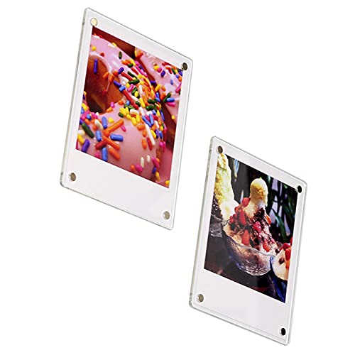 3in Magnetischer Fotorahmen-Aufkleber, 2-seitiger Klarer Kristallstruktur-Acryl-Fotorahmen-Kühlschrankaufkleber für Instax -Magnet-Kühlschrankaufkleber von Goshyda