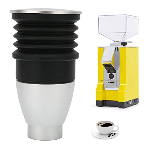 60g Kaffeemühle Single Dose Hopper, Espressobohnenmühle, Kaffeemühle aus Aluminiumlegierung, Blowing Bean Bin Zubehör mit Silikonbalg, für Eureka Mignon(Silber) von Goshyda