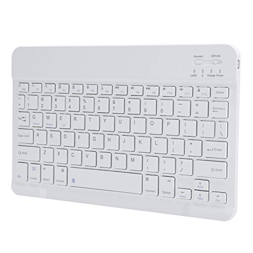 Bluetooth-Tastatur, HB030 13-Zoll-tragbare ultradünne Micro-USB-Bluetooth 3.0-Tastatur mit 78 Tasten für Laptop, Tablet-Computer, Pad Air / 5, Weiß von Goshyda