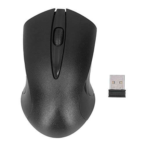 Drahtlose 2.4G-Maus, USB, für Desktop-Laptop, Universal, Büro, schnurlose Maus mit Empfänger, Lange Akkulaufzeit, einfaches Schwarz von Goshyda