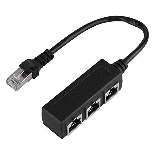 Ethernet-Kabeladapter, 1 Stecker auf 3 Buchse Übertragungsanschluss Splitter Ethernet-Verlängerungskabel, zum Anschließen an ein längeres Kabel von Goshyda