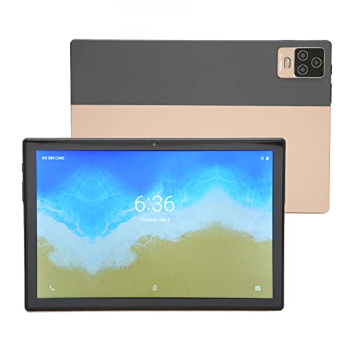 Goshyda 10,1-Zoll-Tablet, 1280 X 800 Auflösung FHD-Bildschirm 4 G RAM 128 G ROM MT6753 8-Core-CPU, Unterstützt BT/WiFi/GPS Dual-SIM-Dual-Standby, Tablet-PC für Android 11(Gold) von Goshyda