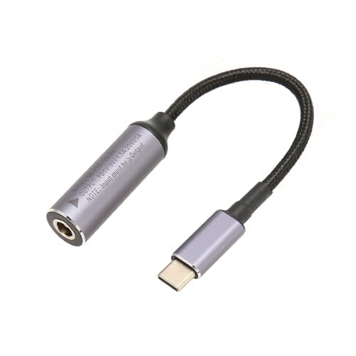 Goshyda 100 W DC5525-auf-Typ-C-Kabel, 6,8 Zoll Lang, Aluminiumlegierung, Nylonummantelung, Tragbar, Breite Kompatibilität für Tablets, Laptops, Smartphones von Goshyda