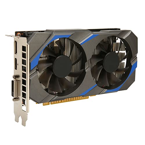 Goshyda 1050 Ti-Grafikkarte, 4 GB GDDR5 128 Bit PCI Express 3.0x16-Schnittstelle, Dual-Lüfter-Gaming-Grafikkarte, DVI DP HDMI-Grafikkarte von Goshyda