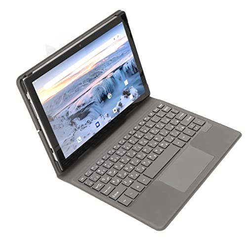Goshyda 2-in-1-Tablet 10,1 Zoll, Android 11.0-Tablet 6 GB 128 GB IPS-Touchscreen-Telefon-Tablet-PC mit Magnetischer Tastatur, Octa-Core-Prozessor, 4G-Anruf 5GWIFI, 5000-mAh-Akku, Dual-Karte(Grau) von Goshyda